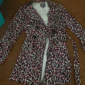 Pink and black Cheetah Trenchcoat